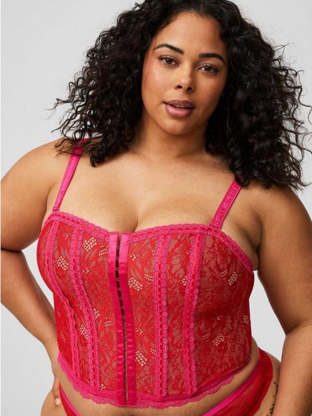 🆕❤️‍🔥Torrid Size 0 Wire-Free Bustier Red Pink Valentine’s Day Anniversary